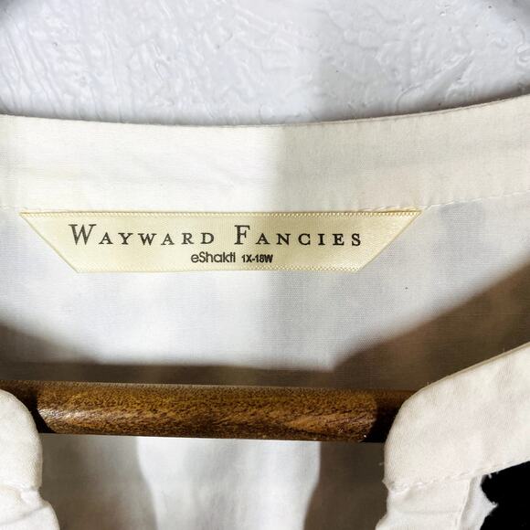 Wayward Fancies Eshakti Shift Dress Embroidered A Line White Black - 2XL - Picture 4 of 4